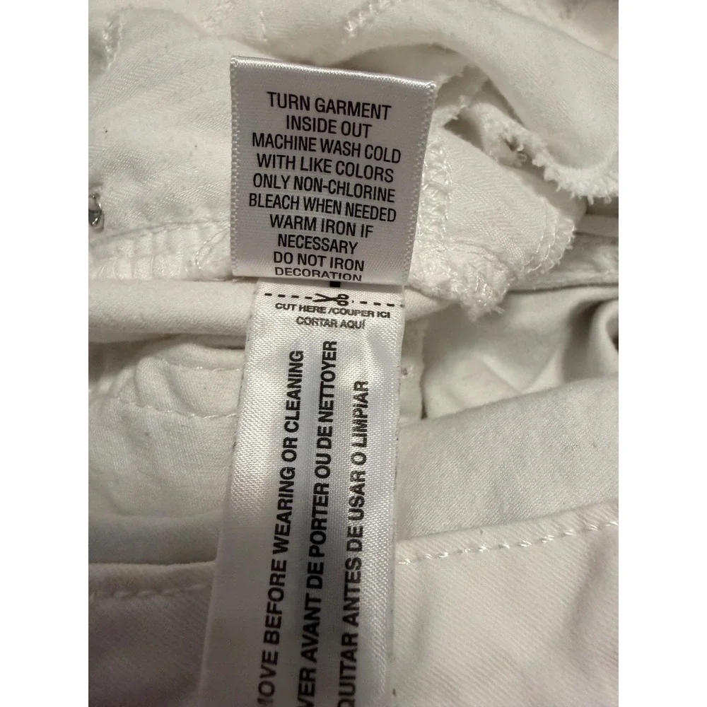 Laura Ashley Cropped Pants Womens 10P White Sparkle Pocket Coastal Preppy Resort - Picture 3 of 16